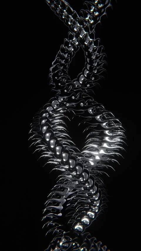 Abstract 3d vertical social media story format snake shape dragon skin DNA Vidéo 282734603