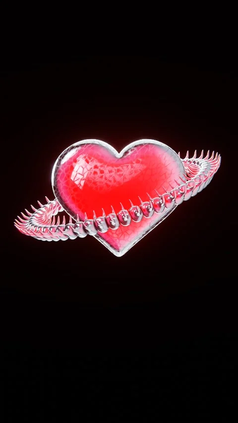 Abstract 3d vertical social media trendy Valentine heart love seasonal concept Video stock 299946509