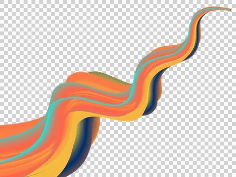 Abstract 3D Vibrant Gradient Wave on Black Background 스톡 일러스트