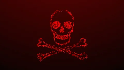 Abstract 3D virtual transparency geometric Square box pixel pattern Skull Stock-Footage 93019142