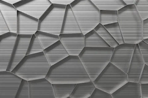 Abstract 3d voronoi grate on brushed metal background Ilustración de archivo