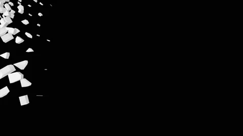 Abstract 3D Wall transitions. 3D Mapping. Falling White Wall Transition. Video stock 161366125