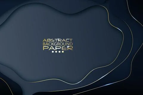 Abstract 3d wave pattern luxury dark blue with gold Illustrazione stock