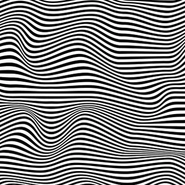 Abstract 3d wave striped textured monochrome background in fashion style. Mod 스톡 일러스트