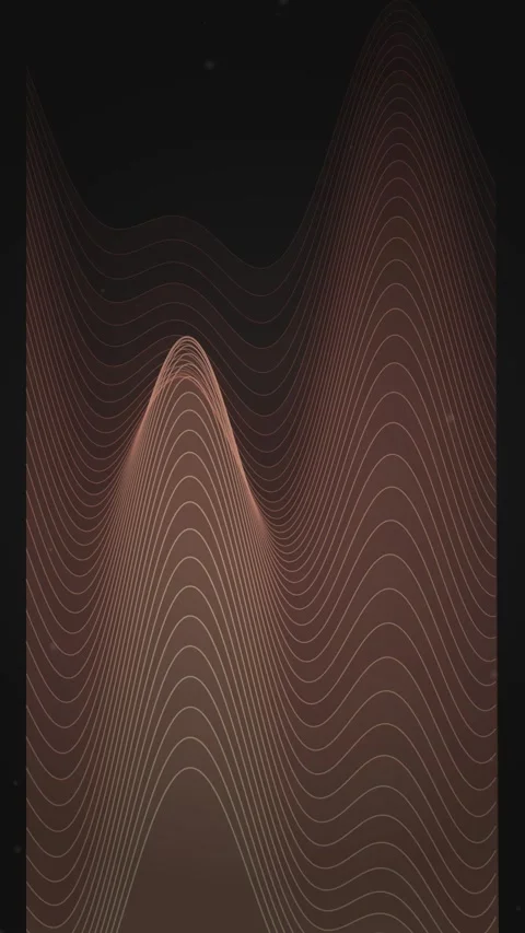 Abstract 3D Waveform Data Visualization in Copper Tones with Subtle Particles Stock Footage 347074534