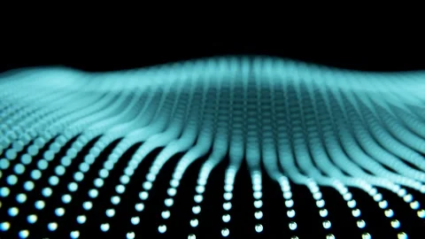 Abstract 3D waves animation with grid Stock Footage 165175362