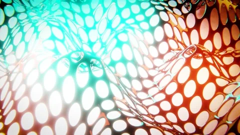 Abstract 3D waves animation with grid - Loop Stock Footage 165239087