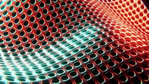 Abstract 3D waves animation with grid Видео 165239089