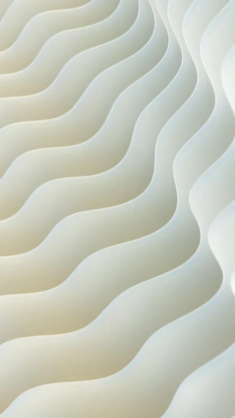 Abstract 3D Wavy Cream Pattern Background – Smooth Slow Loop Animation Stockbeeldmateriaal 331566627