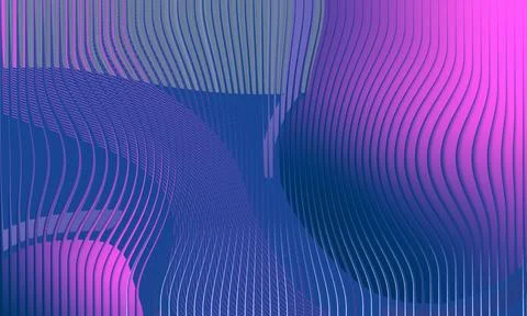 Abstract 3D wavy lines background with purple and blue gradient curves and .. Stock-Illustration