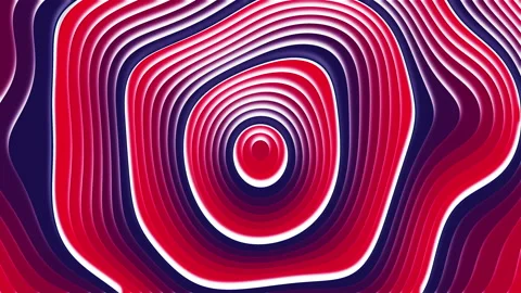 Abstract 3d wavy rings in motion. Colorful circular stripes in a row rippling. Stock Footage 201195326