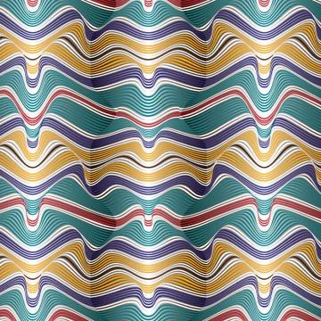 Abstract 3d  wavy stripes background. Stock Illustration