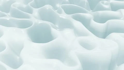 Abstract 3D White and Light Blue Fluid Surface Texture Seamless Loop Animation Stock Footage 338402464