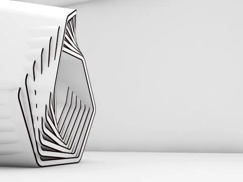Abstract 3d white installation structure Stock Illustration