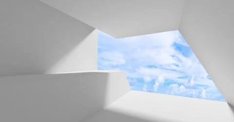 Abstract 3d white interior, an empty room Stock Illustration