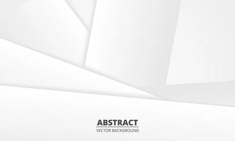 Abstract 3d white vector background with white and grey gradient paper layer Stock Illustration
