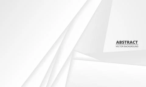 Abstract 3d white vector background with white and grey gradient paper layer Stock Illustration