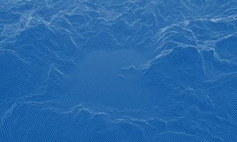 Abstract 3d wire-frame landscape. Blueprint style 스톡 일러스트