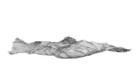 Abstract 3d wire-frame landscape. Blueprint style Illustrazione stock