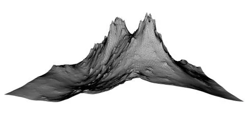 Abstract 3d wire-frame landscape. Blueprint style Stock-Illustration