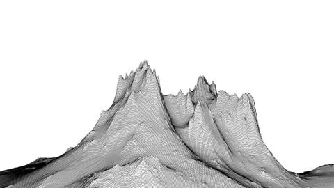Abstract 3d wire-frame landscape. Blueprint style Illustrazione stock