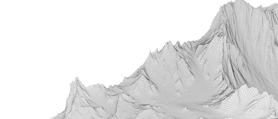 Abstract 3d wire-frame landscape. Blueprint style Stock-Illustration
