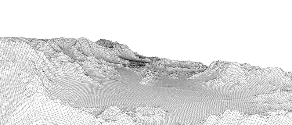 Abstract 3d wire-frame landscape. Blueprint style Stock-Illustration