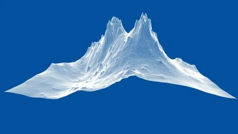 Abstract 3d wire-frame landscape. Blueprint style Stock Illustration