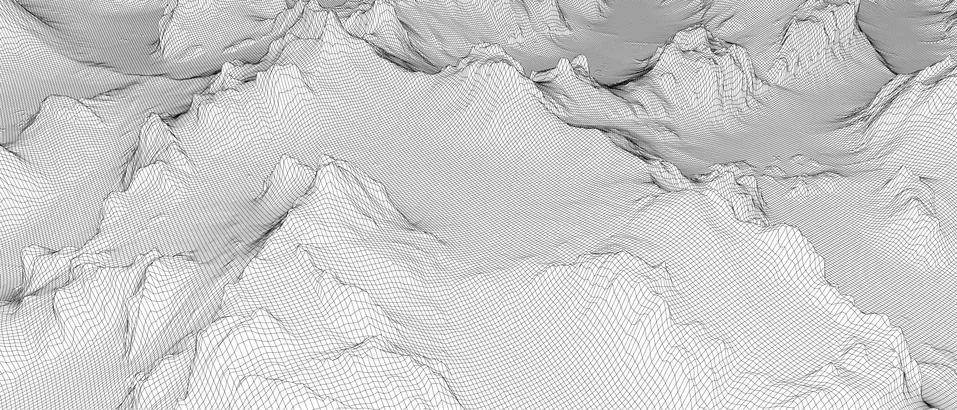 Abstract 3d wire-frame landscape. Blueprint style Stock-Illustration