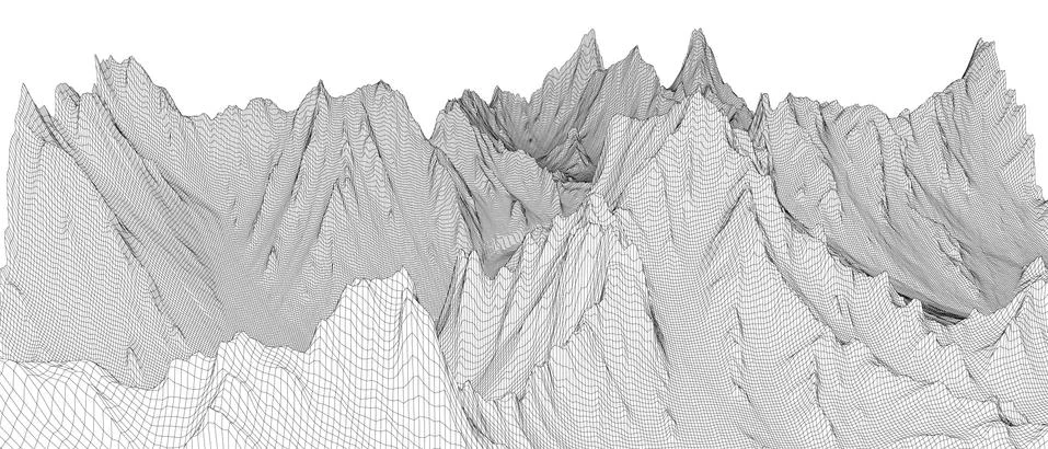 Abstract 3d wire-frame landscape. Blueprint style Stock-Illustration