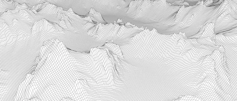 Abstract 3d wire-frame landscape. Blueprint style Stock Illustration