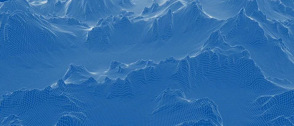 Abstract 3d wire-frame landscape. Blueprint style Stock-Illustration
