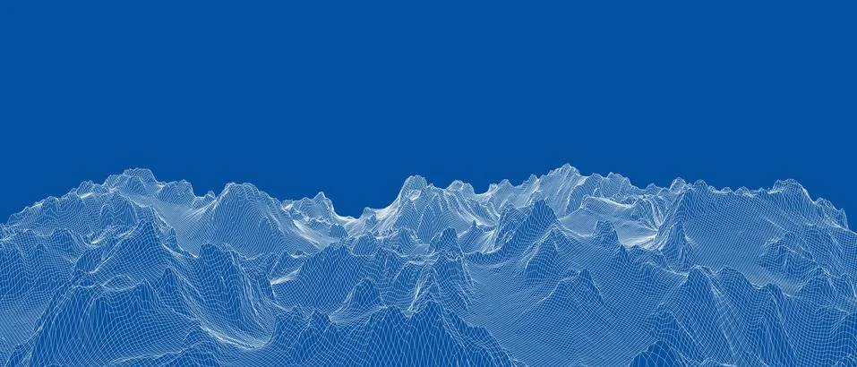 Abstract 3d wire-frame landscape. Blueprint style 스톡 일러스트