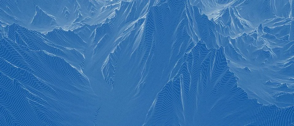 Abstract 3d wire-frame landscape. Blueprint style Illustrazione stock