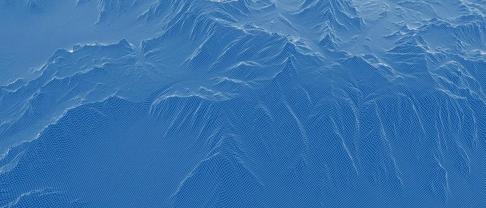 Abstract 3d wire-frame landscape. Blueprint style Stock Illustration