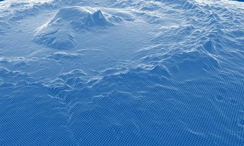 Abstract 3d wire-frame landscape. Blueprint style 스톡 일러스트