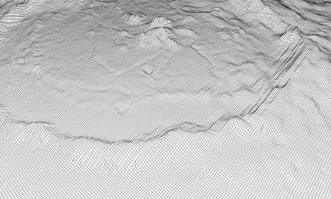 Abstract 3d wire-frame landscape. Blueprint style 스톡 일러스트