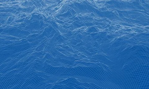 Abstract 3d wire-frame landscape. Blueprint style Stock Illustration