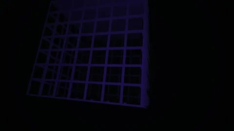 Abstract 3D Wireframe Cube Rotating in Dark Space. Stock Footage 340486746