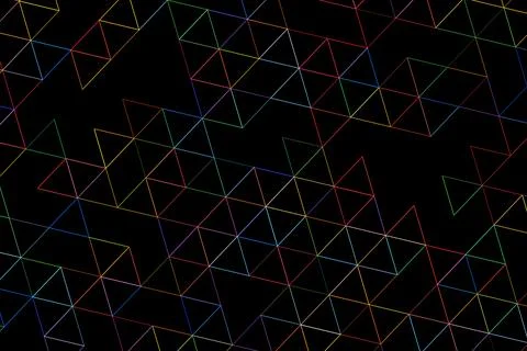 Abstract 3d wireframe geometric pattern on black background Stockillustratie