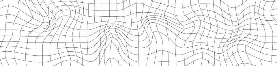 Abstract 3D wireframe mesh grid with a wave pattern. Flat vector illustration 스톡 일러스트