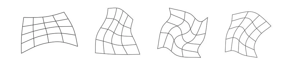 Abstract 3D wireframe mesh grid with a wave pattern. Flat vector illustration 스톡 일러스트