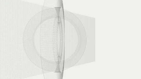 Abstract 3d wireframe rings rotating computer generated Stock Footage 338277185