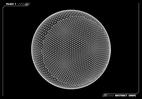 Abstract 3d wireframe shape or basic element with open edge. Science and 스톡 일러스트