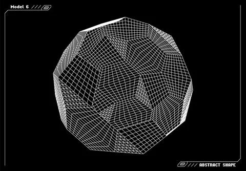 Abstract 3d wireframe shape or basic element with open edge. Science and 스톡 일러스트