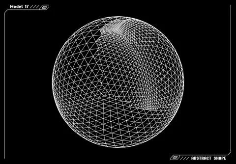 Abstract 3d wireframe shape or basic element with open edge. Science and Stockillustratie