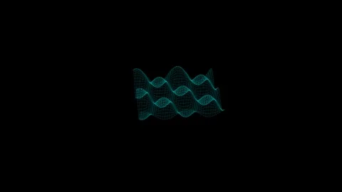 Abstract 3D wireframe wave surface animation, neon grid motion background in... Vídeos de archivo 327947687