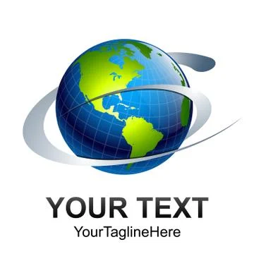 Abstract 3D World globe vector illustration. Tech globe logo vector. Stock Illustration