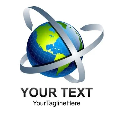 Abstract 3D World globe vector illustration. Tech globe logo vector. Stock Illustration