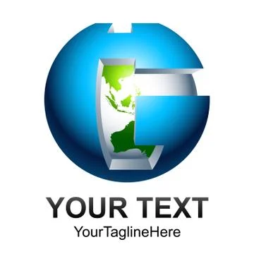 Abstract 3D World globe vector illustration. Tech globe logo vector. Stock Illustration